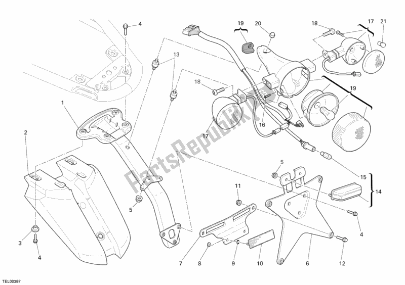 All parts for the Taillight of the Ducati Sportclassic Sport 1000 Single-seat JAP 2007